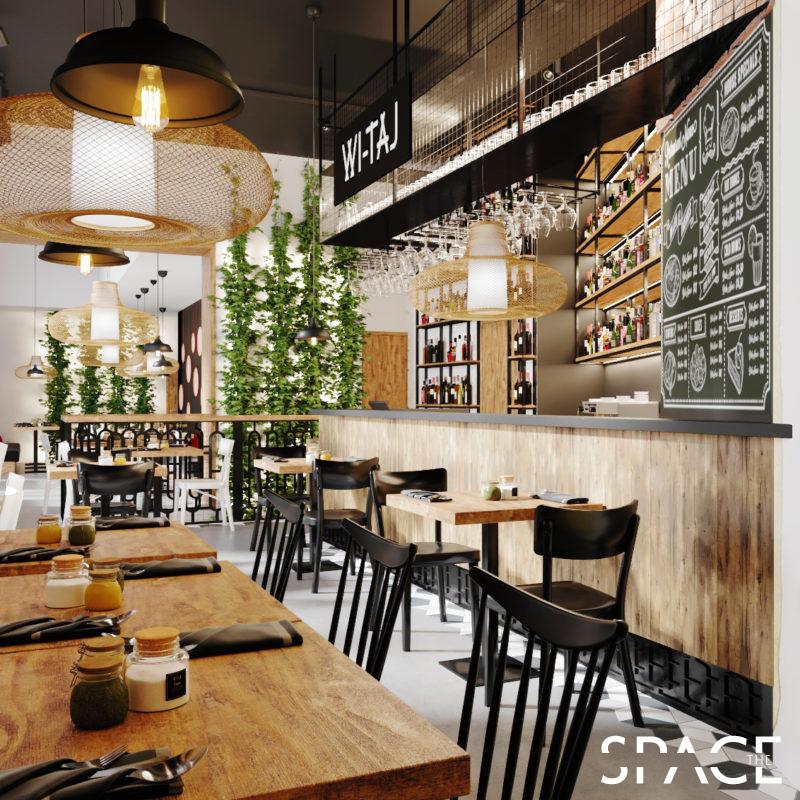 Projekt wnętrza restauracji Tajskiej